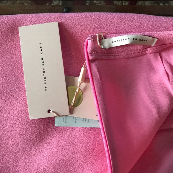 Christopher Kane Pink Mini Skirt With Art Nouveau Motif - Crepe Wool Wrap-Effect - Picture 4 of 13